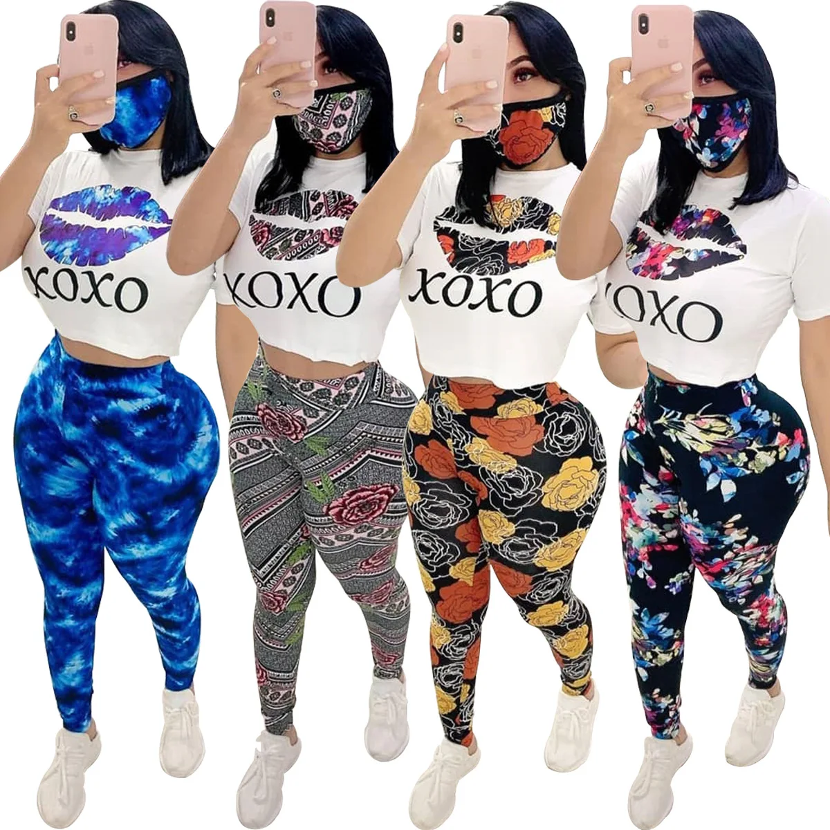 Tie Dye Lip Letter XOXO Print Summer Women Suit European and American Hot Style Model Casual Fashion
Tie Dye Lip Letter XOXO Print Summer Women Suit European and American Hot Style Model Casual Fashion