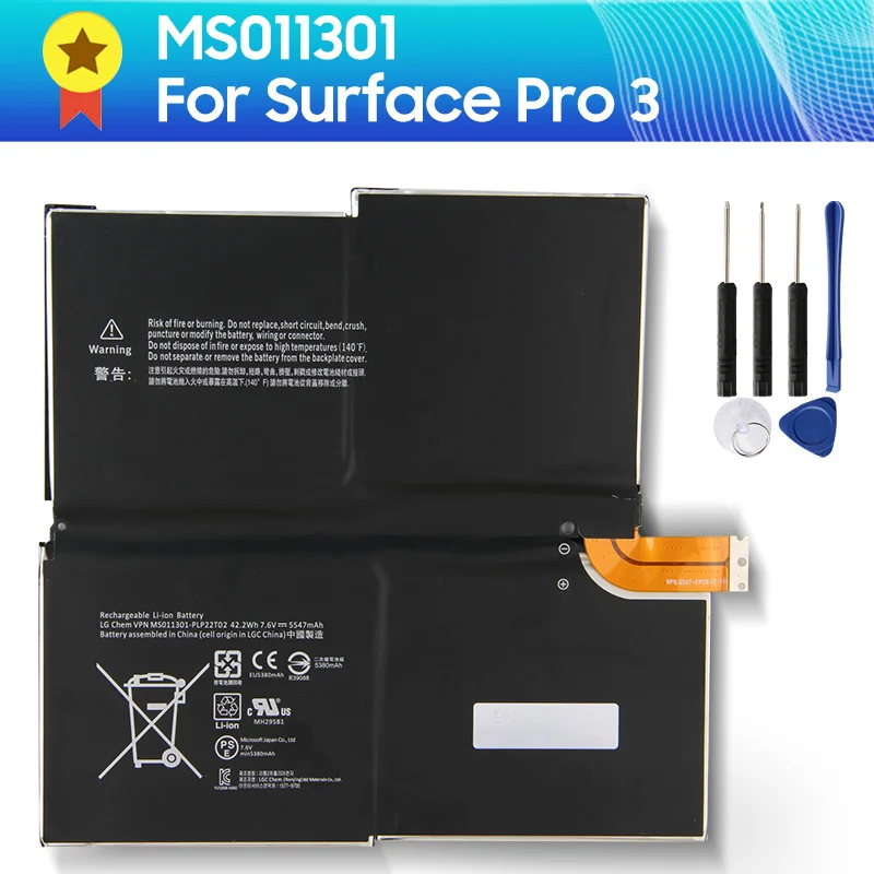 Original Replacement Battery for Microsoft Surface Pro 3 Pro3 42.2wh with Tools Easy To Install 7.6V 5547mAh
Original Replacement Battery for Microsoft Surface Pro 3 Pro3 42.2wh with Tools Easy To Install 7.6V 5547mAh