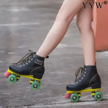 Adult Pu Leather Quad Black Roller Skates Double Line Skates Two Line Skating Shoes Patines Pu 4 Wheels Women Roller Skates
Adult Pu Leather Quad Black Roller Skates Double Line Skates Two Line Skating Shoes Patines Pu 4 Wheels Women Roller Skates