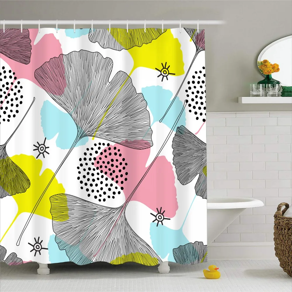 Colorful Ginkgo Waterproof Polyester Fabric Shower Curtains Nordic Style Plants Bath Curtains for Bathroom Home Custom Curtains
Colorful Ginkgo Waterproof Polyester Fabric Shower Curtains Nordic Style Plants Bath Curtains for Bathroom Home Custom Curtains