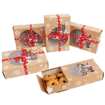 6Pcs Christmas Cookie Gift Boxes New Year Favors Boxes With Clear Window Kraft Paper Boxes Candy Arts Package Box
6Pcs Christmas Cookie Gift Boxes New Year Favors Boxes With Clear Window Kraft Paper Boxes Candy Arts Package Box