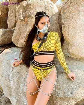 Snakeskin Pattern Print Women Swimwear Yellow One Shoulder off Long Sleeve Cosplay Swimsuit Cropped Tops High Cut Underwear
Snakeskin Pattern Print Women Swimwear Yellow One Shoulder off Long Sleeve Cosplay Swimsuit Cropped Tops High Cut Underwear