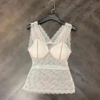 New red same decoration lace in spring and summer 2020 elastic Slim small sexy translucent vest sling
New red same decoration lace in spring and summer 2020 elastic Slim small sexy translucent vest sling