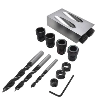 14pcs/set Woodworking Pocket Hole Jig 6/8/10mm Oblique Hole Locator Positioner Drilling Bits Jig Clamp Woodworking Kit
14pcs/set Woodworking Pocket Hole Jig 6/8/10mm Oblique Hole Locator Positioner Drilling Bits Jig Clamp Woodworking Kit
