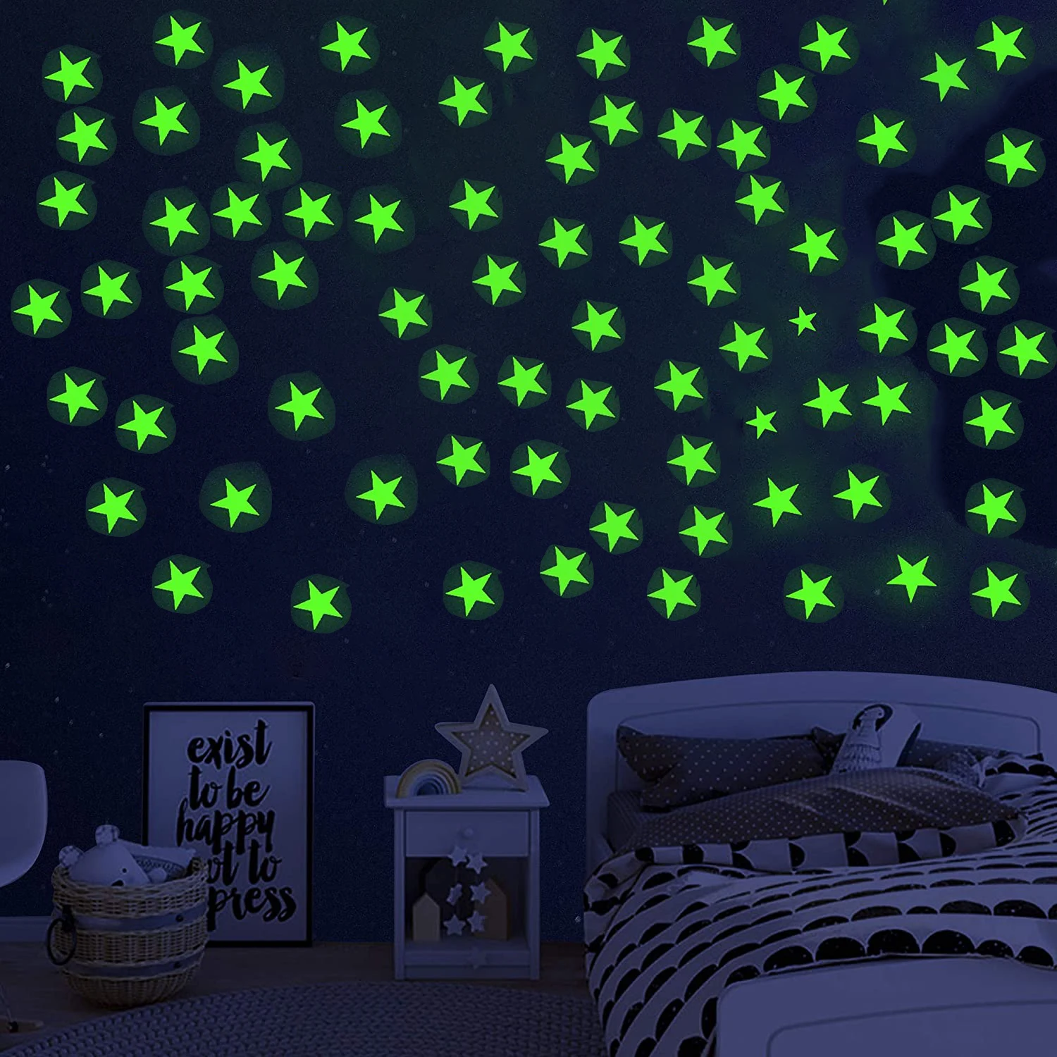 

100pcs/set Glow In the Dark Stars Luminous Stickers Glowing Toys Novel For Kids Children Light Stars Fluorescent Party Wall Toy