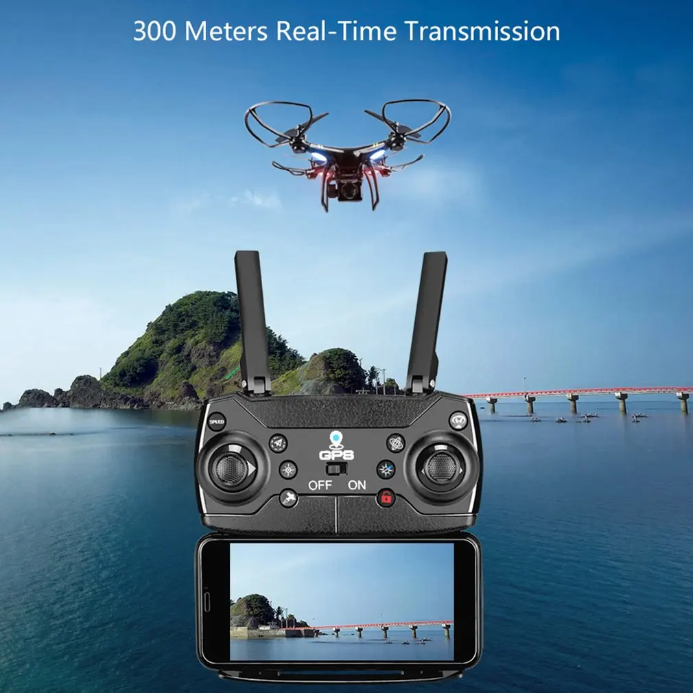 GW168 GPS RC Drone with 1080P Wide-Angle Camera RC Helicopter WiFi FPV Altitude Hold Long Time Flying Drone with 2/3 Battery
GW168 GPS RC Drone with 1080P Wide-Angle Camera RC Helicopter WiFi FPV Altitude Hold Long Time Flying Drone with 2/3 Battery