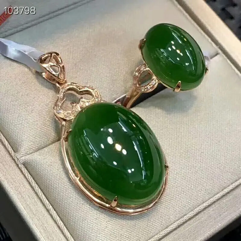 MeiBaPJ Classic Big Natural Nephrite Jade Gemstone Jewelry Set 925 Sterling Silver 2 Siut Green Stone Fine Jewelry for Women
MeiBaPJ Classic Big Natural Nephrite Jade Gemstone Jewelry Set 925 Sterling Silver 2 Siut Green Stone Fine Jewelry for Women