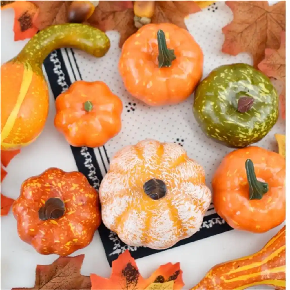 autumn artificial mini pumpkin leaves acorns berries decoration