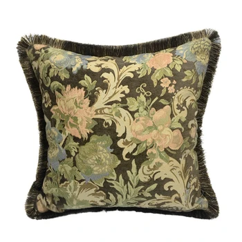 Brown American Floral Soft Heavy Chenille Multi-colors With Fringe Square Pillow Case Sofa Cushion Cover 45 x 45 cm Sell by pc
Brown American Floral Soft Heavy Chenille Multi-colors With Fringe Square Pillow Case Sofa Cushion Cover 45 x 45 cm Sell by pc