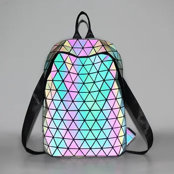Classic rhombus women's backpack fashionable geometric laser bag backpack laser bag 
Classic rhombus women's backpack fashionable geometric laser bag backpack laser bag