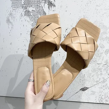 Summer Woman Slippers Women Fashion Square Toe Slides Female New Solid Weave Women's Flats Ladies Comfortable Beach Footwear
Summer Woman Slippers Women Fashion Square Toe Slides Female New Solid Weave Women's Flats Ladies Comfortable Beach Footwear