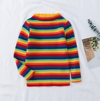 Rainbow Kids Sweaters Autumn Boys Children Clothing Pullover Knitted Baby Girls Autumn Small Turtleneck Sweater Colthes Solid 
Rainbow Kids Sweaters Autumn Boys Children Clothing Pullover Knitted Baby Girls Autumn Small Turtleneck Sweater Colthes Solid