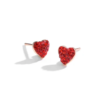 New Product Full Diamond Small Red Heart Earrings Female Temperament Fashion Earrings Earrings Simple Pure Silver Earrings
New Product Full Diamond Small Red Heart Earrings Female Temperament Fashion Earrings Earrings Simple Pure Silver Earrings