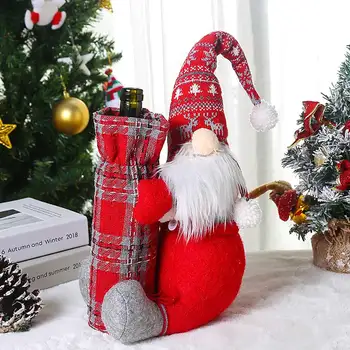 Creative Faceless Doll Holding Wine Bottle Holder Christmas Champagne Red Wine Bottle Cover Topper Handmade Decoration Gift 
Creative Faceless Doll Holding Wine Bottle Holder Christmas Champagne Red Wine Bottle Cover Topper Handmade Decoration Gift