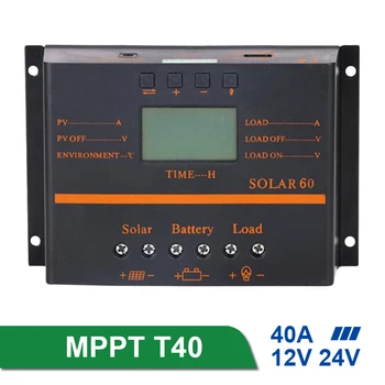 MPPT T40 40A 12V 24V Solar Charger controller 12V 24V Auto LCD Display MPPT Regulator Controller with Load Dual Timer Control
MPPT T40 40A 12V 24V Solar Charger controller 12V 24V Auto LCD Display MPPT Regulator Controller with Load Dual Timer Control