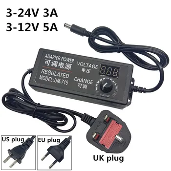 EU US UK Plug Adjustable AC to DC 3V-12V 3V-24V Universal adapter display screen voltage Regulated power supply adatpor
EU US UK Plug Adjustable AC to DC 3V-12V 3V-24V Universal adapter display screen voltage Regulated power supply adatpor