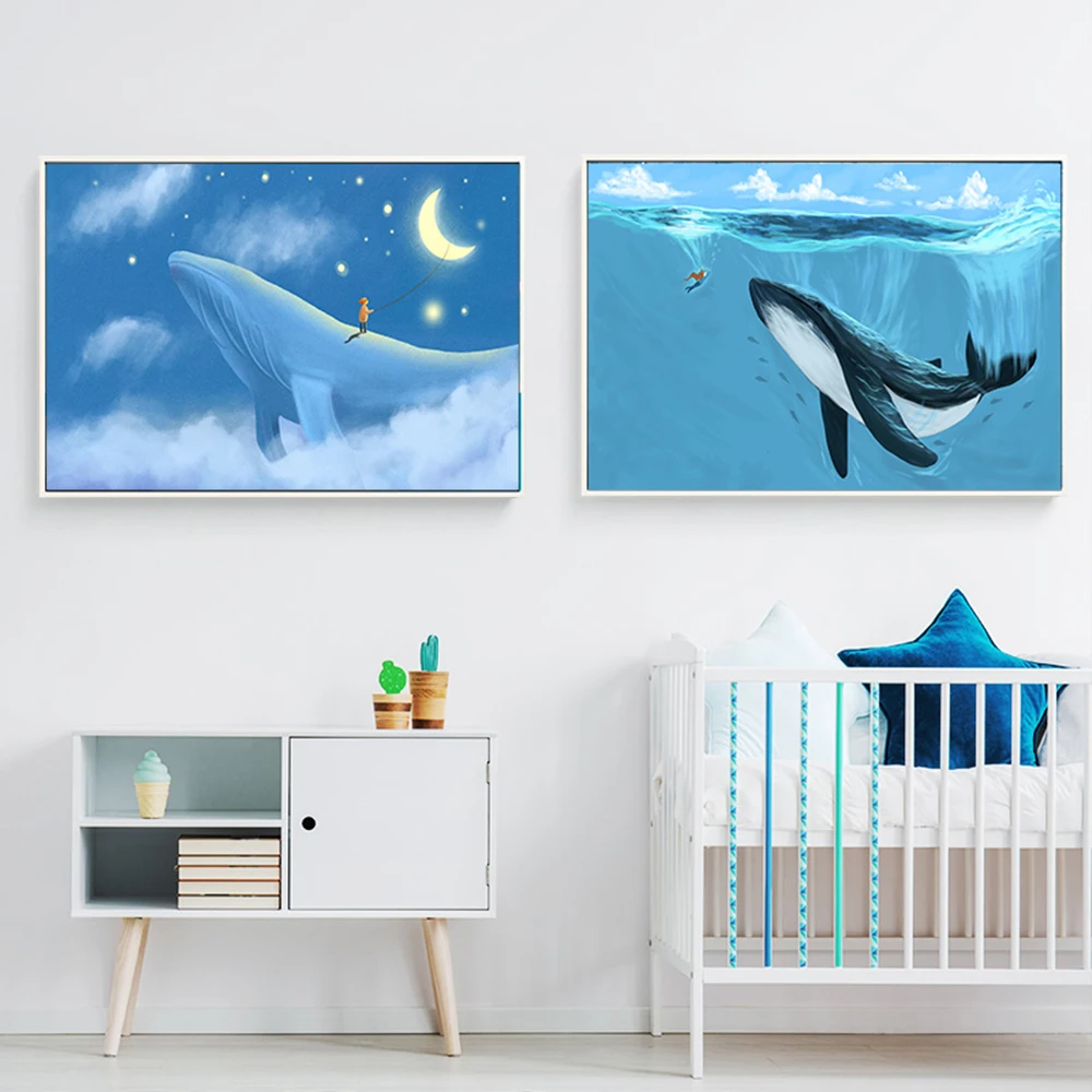 Cartoon Humpback Whales Posters And Prints Canvas Painting Wall Picture For Kids room Decor Laminas Decorativas Pared Cuadros
Cartoon Humpback Whales Posters And Prints Canvas Painting Wall Picture For Kids room Decor Laminas Decorativas Pared Cuadros