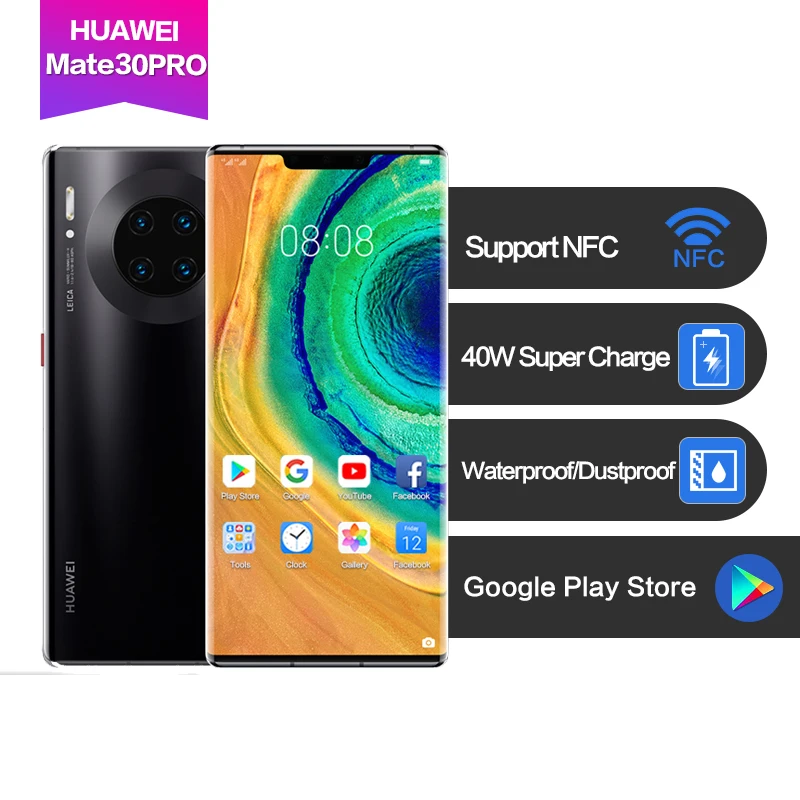 Huawei Mate 30 pro 6.53" 3x zoom Global Rom OLED Support Google NFC Face+Fingerprint Waterproof 40WSuper Charge 4500mAh 7cameras
Huawei Mate 30 pro 6.53" 3x zoom Global Rom OLED Support Google NFC Face+Fingerprint Waterproof 40WSuper Charge 4500mAh 7cameras