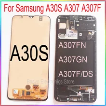 Ensemble écran tactile LCD de remplacement avec châssis, pièce de rechange pour Samsung A30S A307 A307F=