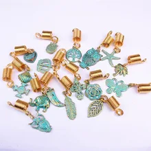 5pcs Vintage Metal Gold Viking Spiraal Haar Vlecht Dread Baard Dreadlock Kralen Ringen Buis Clips voor Haar Accessoires Charms(China)