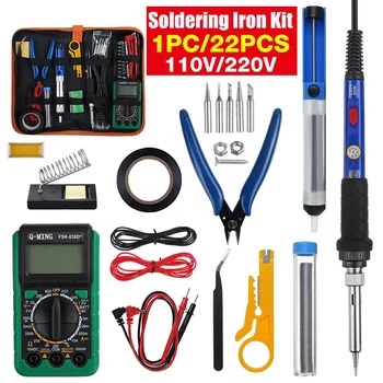 60W Electric Soldering Irons Kit Adjustable Temperature Digital Multimeter Carving Soldering Iron Pen Welding Tools 110V-220V
60W Electric Soldering Irons Kit Adjustable Temperature Digital Multimeter Carving Soldering Iron Pen Welding Tools 110V-220V