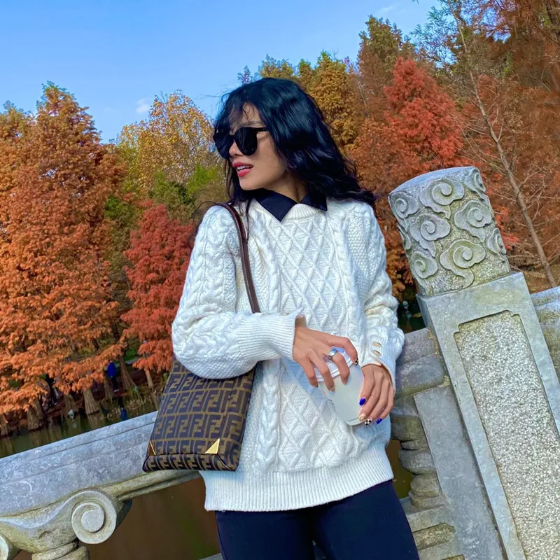 Korean Fashion Autumn Winter Women Cable Knit Sweater Retro Loose Casual Girl Harajuku Pullover Soft Thick Warm Long Sleeve Top
Korean Fashion Autumn Winter Women Cable Knit Sweater Retro Loose Casual Girl Harajuku Pullover Soft Thick Warm Long Sleeve Top