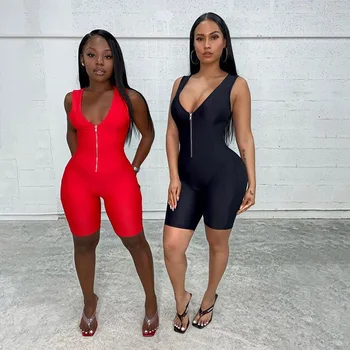 Sexy Women Running Jogging Sports Sleeveless Zipper Deep V neck Stretch Elastic Workout Jumpsuit Playsuit GYM wear
Sexy Women Running Jogging Sports Sleeveless Zipper Deep V neck Stretch Elastic Workout Jumpsuit Playsuit GYM wear