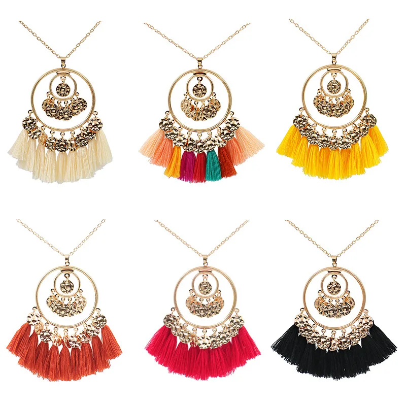 2020 New Ethnic Bohemian Tassel Pendants Necklaces for Women Gold Color Long Chain Statement Necklace Party Jewelry Female
2020 New Ethnic Bohemian Tassel Pendants Necklaces for Women Gold Color Long Chain Statement Necklace Party Jewelry Female