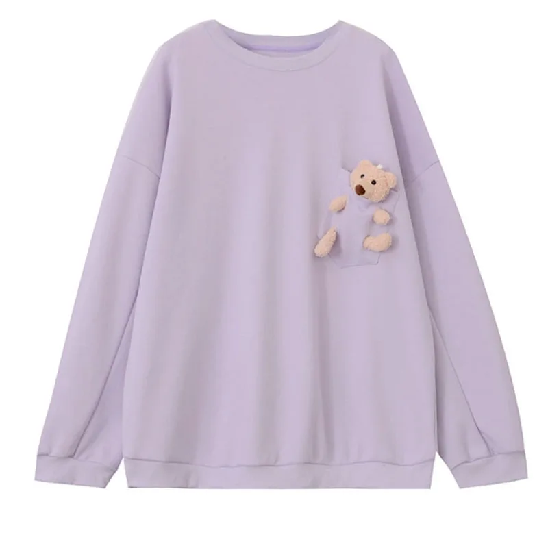 2020 Autumn Slim Loose Top Niche Design Sense Pocket Bear Thickened Plus Velvet Sweater Women Korean Loose Sweater
2020 Autumn Slim Loose Top Niche Design Sense Pocket Bear Thickened Plus Velvet Sweater Women Korean Loose Sweater
