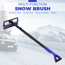

4-in-1 Extendable Snow Shovel Ice Scraper Snow Brush Water Remover For Car Auto SUV Frost Windshield Cleaner Winter Tool
