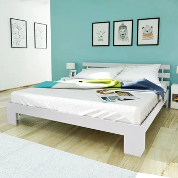 

vidaXL Bed Frame White Solid Pinewood 180x200 cm 6FT Super King