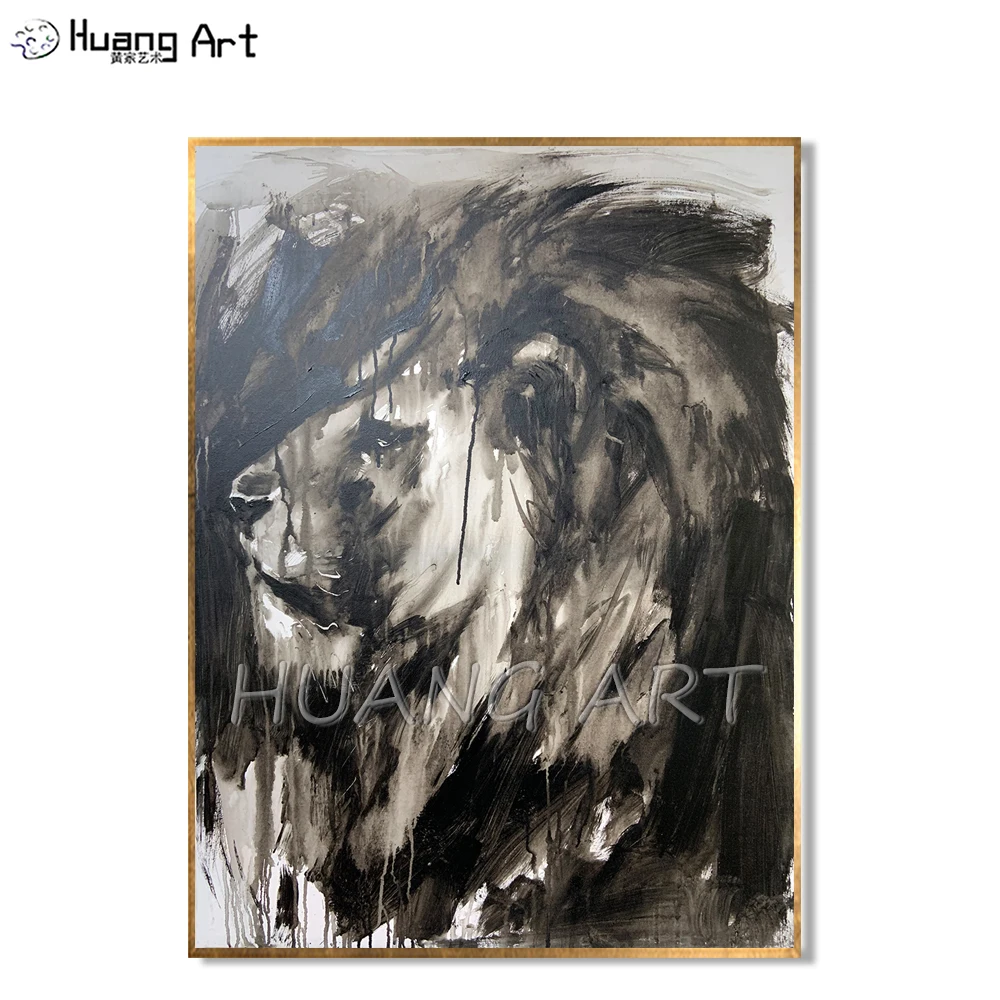 Creative Art Original Animal Hand-painted High Quality Modern Lion's Side Face Oil Painting on Canvas Black White Lion Painting
Creative Art Original Animal Hand-painted High Quality Modern Lion's Side Face Oil Painting on Canvas Black White Lion Painting