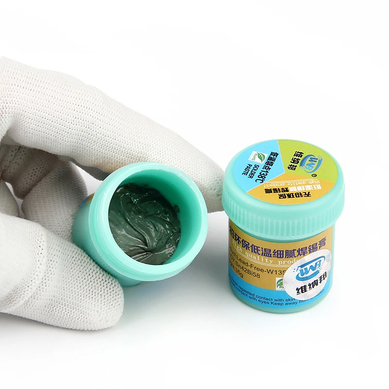Solder Flux Paste Lead-free Low Temperature Melting Point 138 Degree 35g Sn42/Bi58 Soldering Tin Paste Rework Welding Tool
Solder Flux Paste Lead-free Low Temperature Melting Point 138 Degree 35g Sn42/Bi58 Soldering Tin Paste Rework Welding Tool
