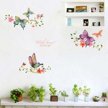 Butterfly flower vine Wall Stickers Living room showcase door home decoration Mural art Decals background Butterflies stickers 
Butterfly flower vine Wall Stickers Living room showcase door home decoration Mural art Decals background Butterflies stickers