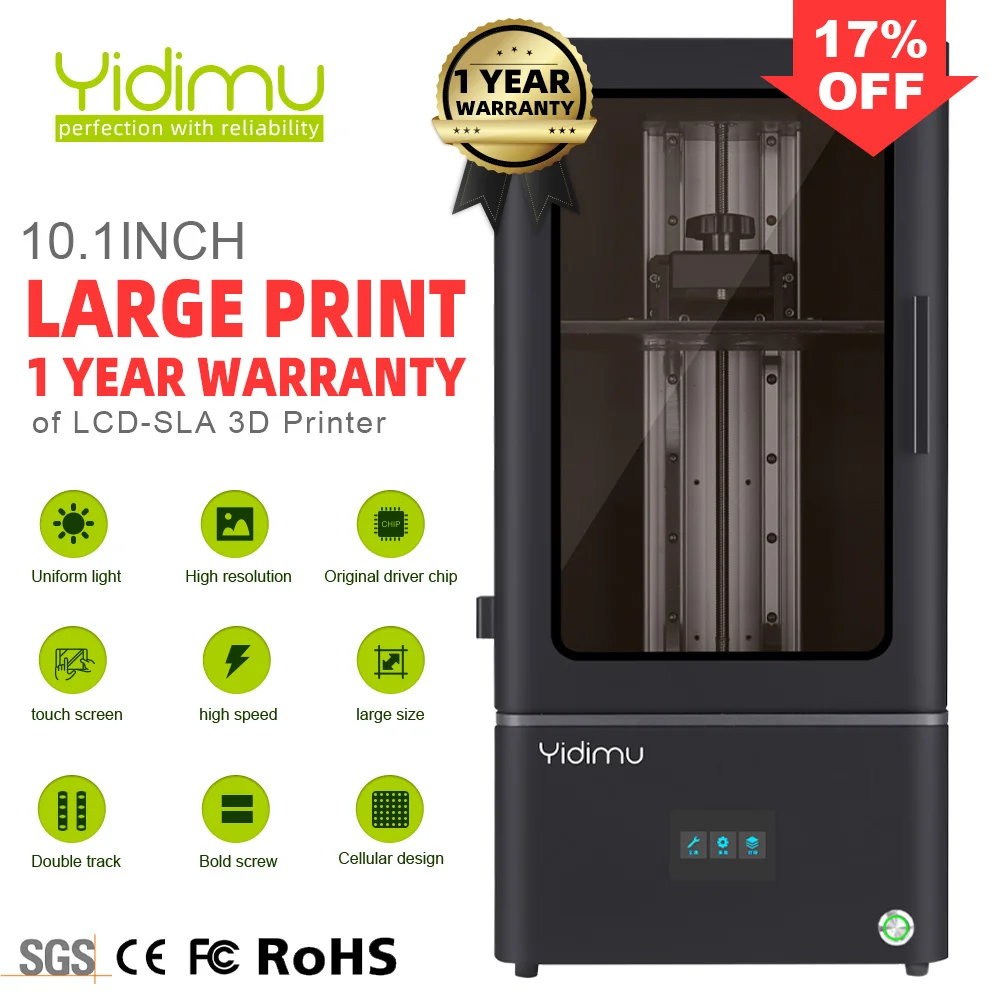YIDIMU Falcon Pro SLA/LCD/DLP 3D Printers Large 10.1inch 2K Laser 3D Printer Photon UV Resin Light Cure 215*135*345MM Impresora
YIDIMU Falcon Pro SLA/LCD/DLP 3D Printers Large 10.1inch 2K Laser 3D Printer Photon UV Resin Light Cure 215*135*345MM Impresora