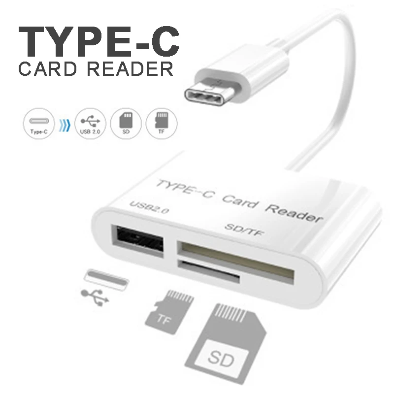 Type C To SD Card Reader OTG USB Cable Micro SD/TF Card Type-C OTG Card Reader 3-in-1 USB 3.1 to TF/SD/U-disk Memory Expansion
Type C To SD Card Reader OTG USB Cable Micro SD/TF Card Type-C OTG Card Reader 3-in-1 USB 3.1 to TF/SD/U-disk Memory Expansion