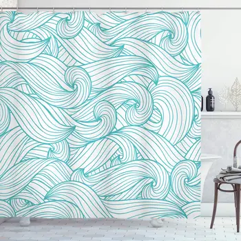 Turquoise Decor Collection, Abstract Pattern with Waves and Cloud Fashion Modern Style Artwork Pattern, Polyester Fabric
Turquoise Decor Collection, Abstract Pattern with Waves and Cloud Fashion Modern Style Artwork Pattern, Polyester Fabric