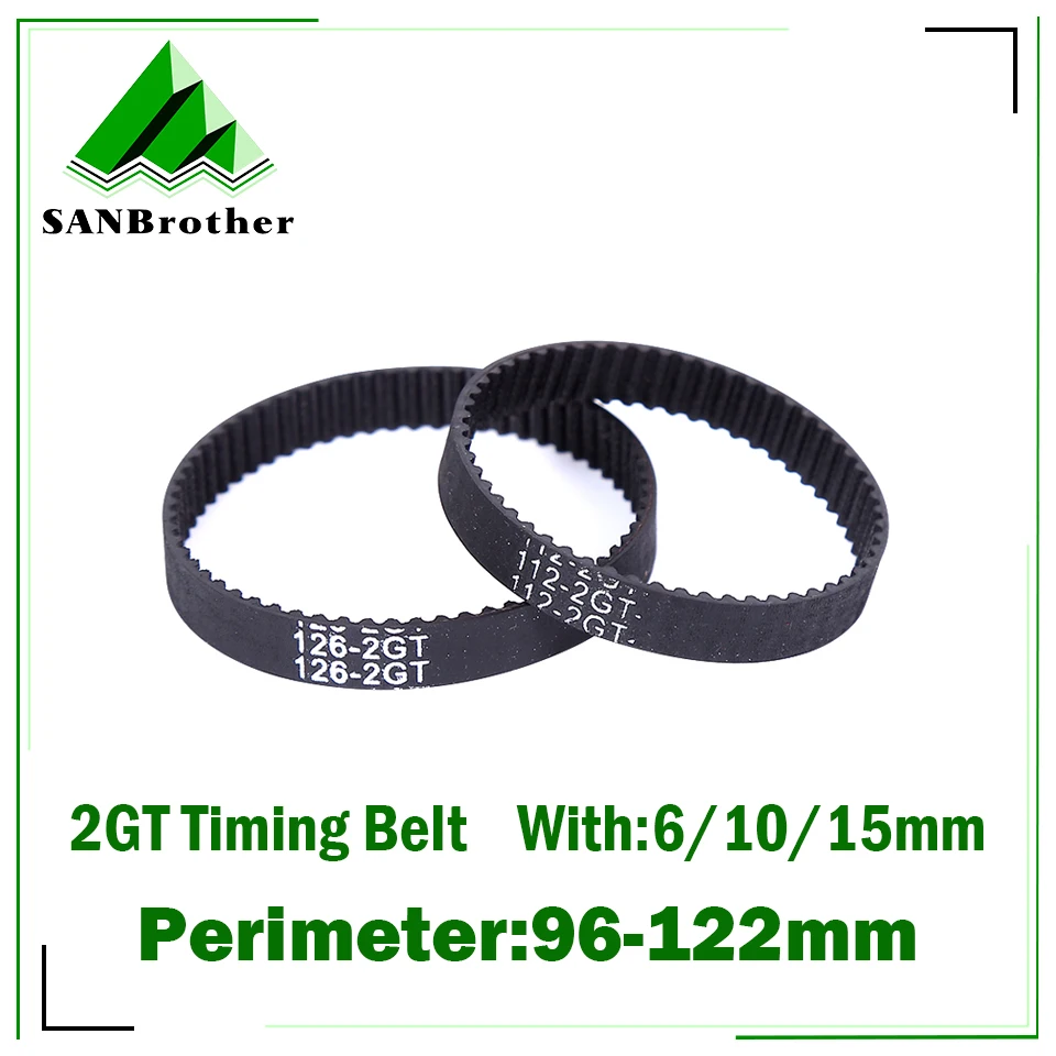 

3D Printer GT2 6/10/15mm Closed Loop Rubber 2GT Timing Belt Length 96 98 100 102 104 106 108 110 112 114 116 118 120 122mm
