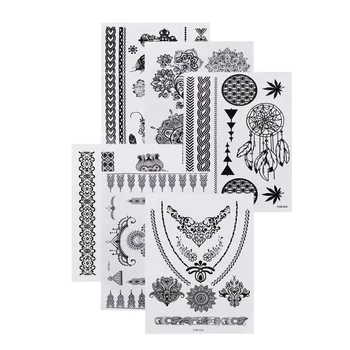 6 Sheets Lace Tattoo Stickers Waterproof Black Art Stickers Adhesive Body Decal Body Transfers Tattoo (Black)
6 Sheets Lace Tattoo Stickers Waterproof Black Art Stickers Adhesive Body Decal Body Transfers Tattoo (Black)