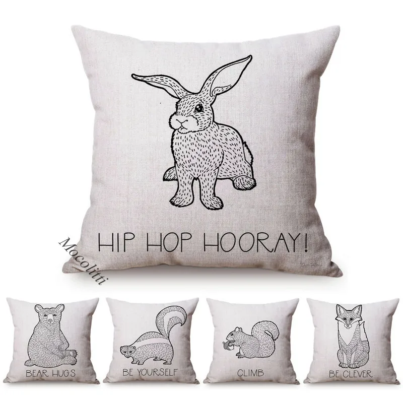 2020 Forest Animals Pattern Print Throw Pillow Case Fox Rabbit Bear Pencil Drawing Art Home Bedroom Cushion Cover For Sofa Seat
2020 Forest Animals Pattern Print Throw Pillow Case Fox Rabbit Bear Pencil Drawing Art Home Bedroom Cushion Cover For Sofa Seat