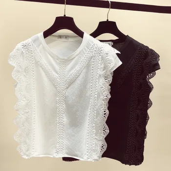 Korean Fashion Clothing Solid Lace Shirt Women Blouse Summer Womens Tops and Blouses Patchwork Blusas Plus Size 
Korean Fashion Clothing Solid Lace Shirt Women Blouse Summer Womens Tops and Blouses Patchwork Blusas Plus Size