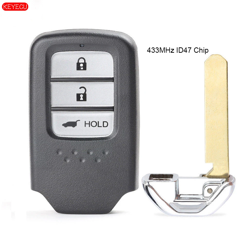 KEYECU Smart Remote Control Car Key Fob 433MHz 47 Chip for Honda CRV 2018 72147-TLA-T110-M1 A2C98319100
KEYECU Smart Remote Control Car Key Fob 433MHz 47 Chip for Honda CRV 2018 72147-TLA-T110-M1 A2C98319100