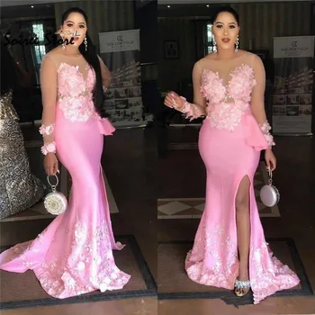 Beautiful Pink Plus Size Prom Dresses With 3d Floral 2020 Satin Formal Evening Gown Slit African Mermaid Party Dress Long Sleeve
Beautiful Pink Plus Size Prom Dresses With 3d Floral 2020 Satin Formal Evening Gown Slit African Mermaid Party Dress Long Sleeve