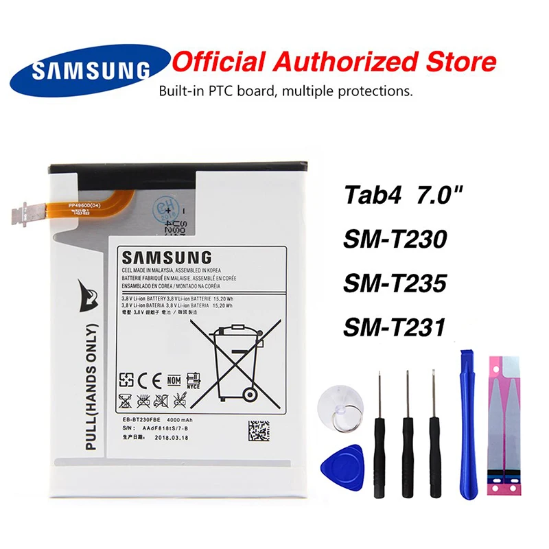 Original Samsung EB-BT230FBE Battery For SAMSUNG Galaxy Tab 4 7.0 SM-T230 SM-T235 SM-T231 EB-BT239ABE 4000mAh
Original Samsung EB-BT230FBE Battery For SAMSUNG Galaxy Tab 4 7.0 SM-T230 SM-T235 SM-T231 EB-BT239ABE 4000mAh