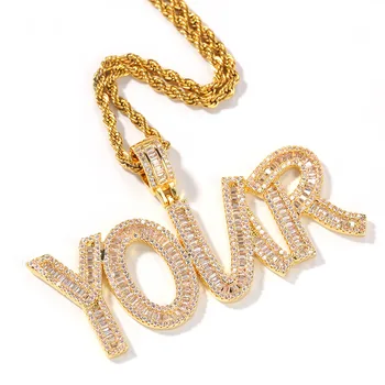 Custom name Letters Necklace Fashion Style Bling Bling Cubic Zircon Pendant Luxury Hip hop Jewelry Gift Free commission 
Custom name Letters Necklace Fashion Style Bling Bling Cubic Zircon Pendant Luxury Hip hop Jewelry Gift Free commission