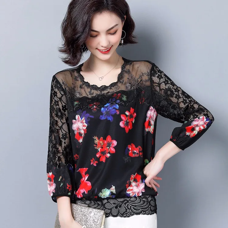2019-Early Autumn Nobility Western Style Large Size Tops Kuotaitai Belly Covering Base Shirt Fat Mm Lace Loose Chiffon Shirt
2019-Early Autumn Nobility Western Style Large Size Tops Kuotaitai Belly Covering Base Shirt Fat Mm Lace Loose Chiffon Shirt
