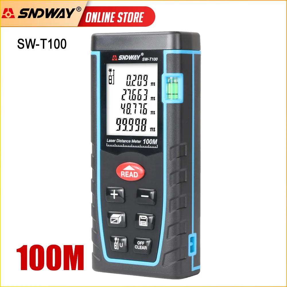 SNDWAY Laser Range Finder Laser distance meter Electronic Tape Trena Ruler Tester Hand Tool Device Build Laser rangefinder
SNDWAY Laser Range Finder Laser distance meter Electronic Tape Trena Ruler Tester Hand Tool Device Build Laser rangefinder