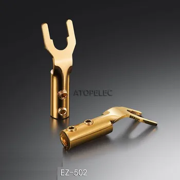 2pcs EIZZ 24K Gold Plated Pure Red Copper Speaker Spade Y Fork Plug Connector Terminal Screw Fix HiFi Audio CD TV AMP
2pcs EIZZ 24K Gold Plated Pure Red Copper Speaker Spade Y Fork Plug Connector Terminal Screw Fix HiFi Audio CD TV AMP