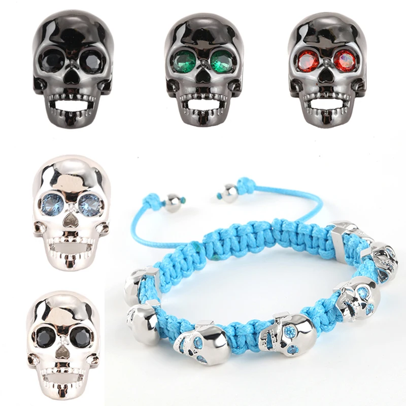 Spacer Beads for Jewelry Making Supplies Gold Gothic Skull Beads Diy Bracelet Accessories Metal Copper Mosaic CZ Wholesale
Spacer Beads for Jewelry Making Supplies Gold Gothic Skull Beads Diy Bracelet Accessories Metal Copper Mosaic CZ Wholesale