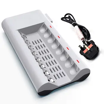 8 Slot Portable Smart Battery Charger For AA AAA NI-MH Rechargeable 4 LED show the charging process. Batteries
8 Slot Portable Smart Battery Charger For AA AAA NI-MH Rechargeable 4 LED show the charging process. Batteries
